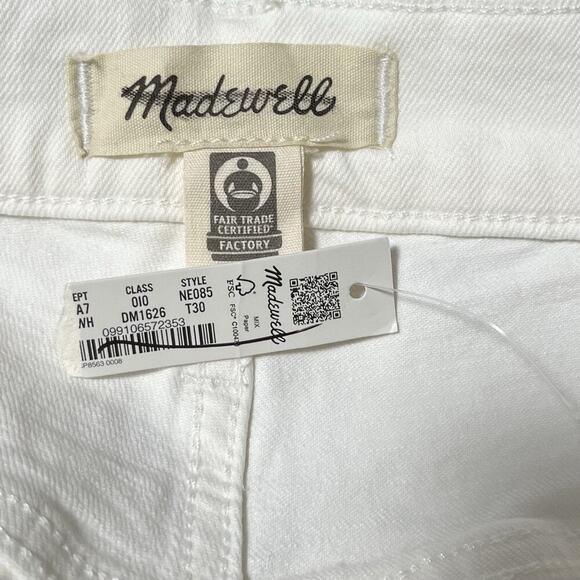 Madewell The Perfect Vintage Wide Leg Crop Jeans Size 30 TALL White Stretchy NWT - Picture 4 of 6